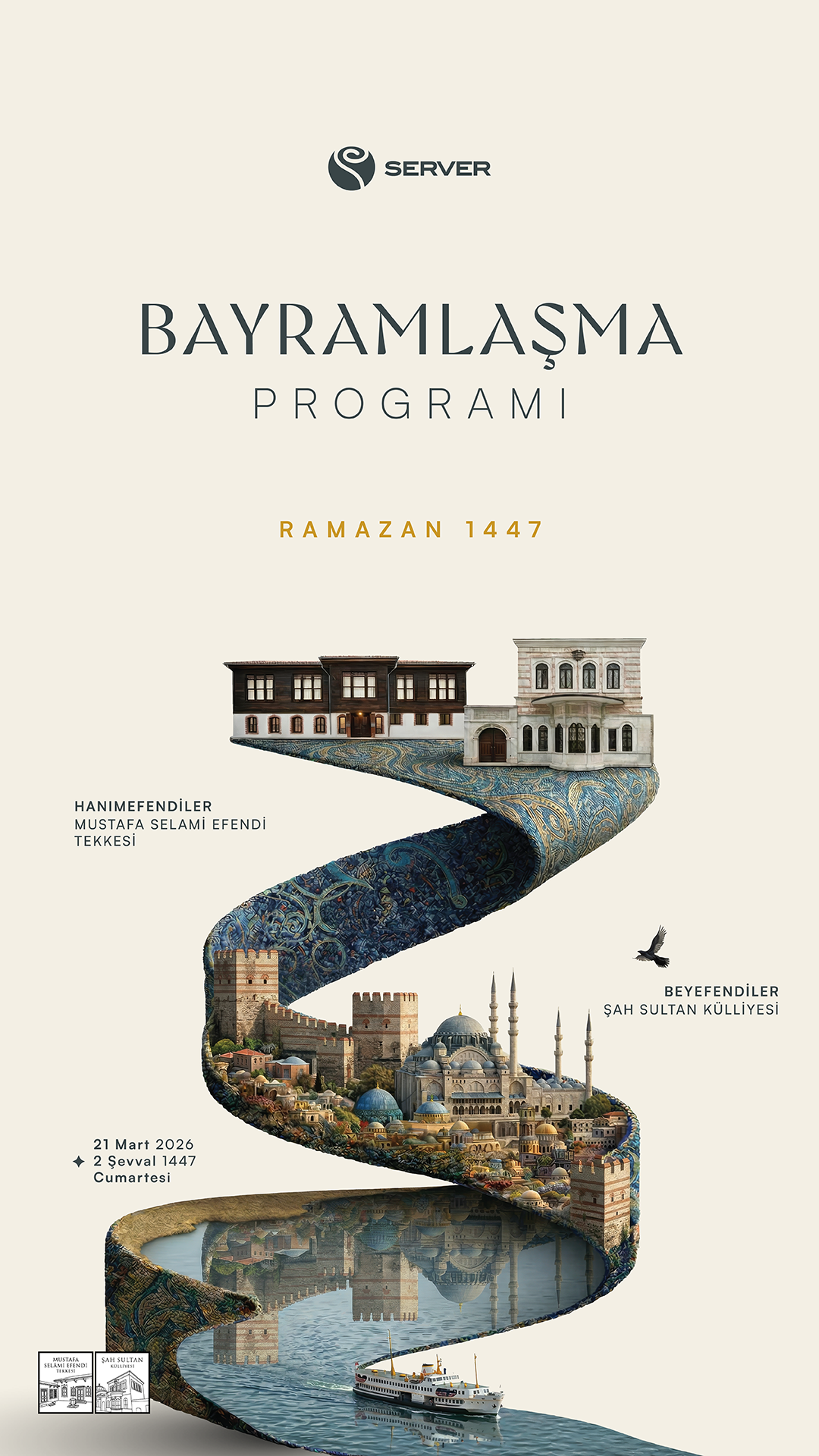 SERVER Bayramlaşma Programı · Ramazan 1447 · 21 Mart 2026 Cumartesi